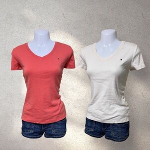 Tommy Hilfiger Basic Tees Bundle— White & Orange